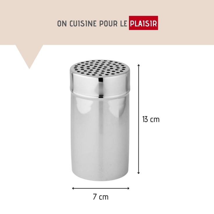 Saupoudreuse à sucre glace et cacao en acier inoxydable avec couvercle 13 cm Fackelmann Divers