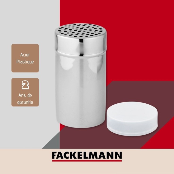Saupoudreuse à sucre glace et cacao en acier inoxydable avec couvercle 13 cm Fackelmann Divers