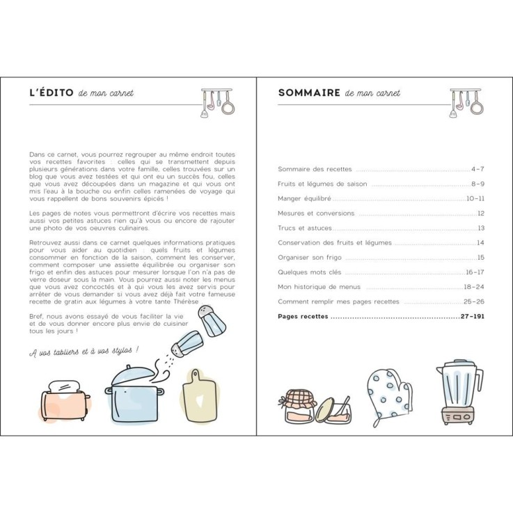 Carnet de cuisine Fleurs