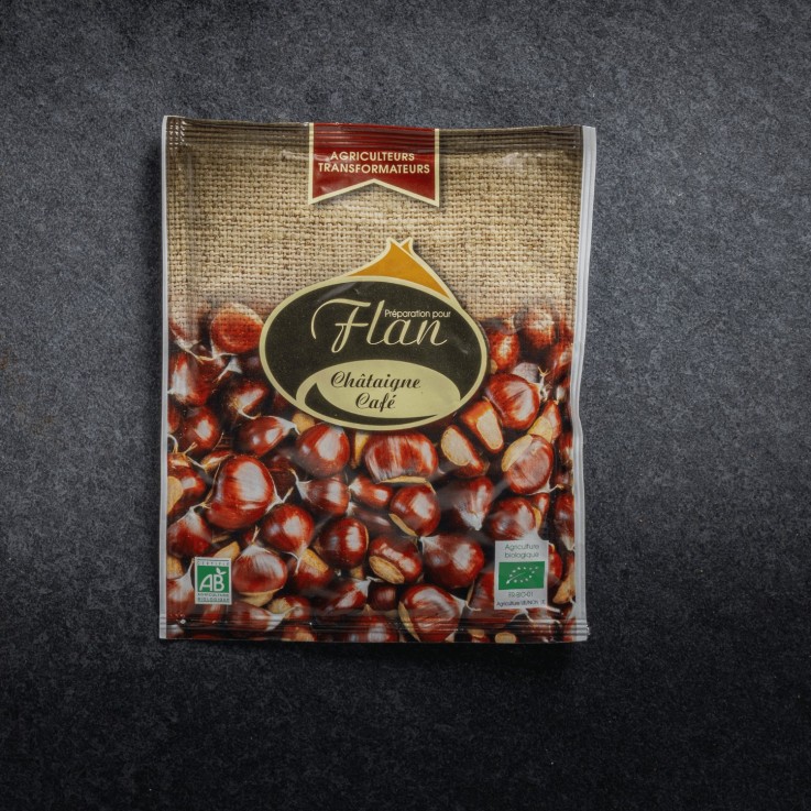 Préparation pour flan à la farine de châtaigne - goût café