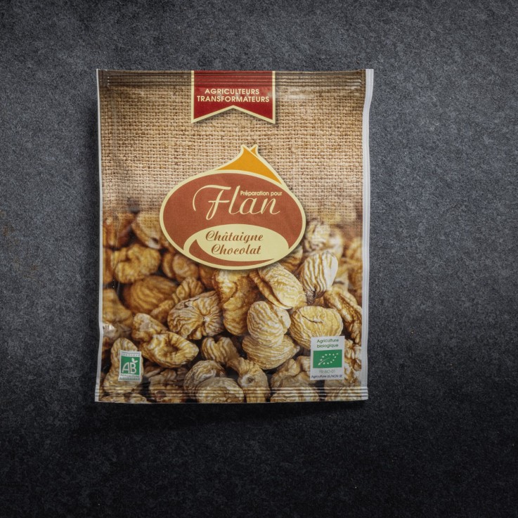 Préparation pour flan à la farine châtaigne - goût chocolat