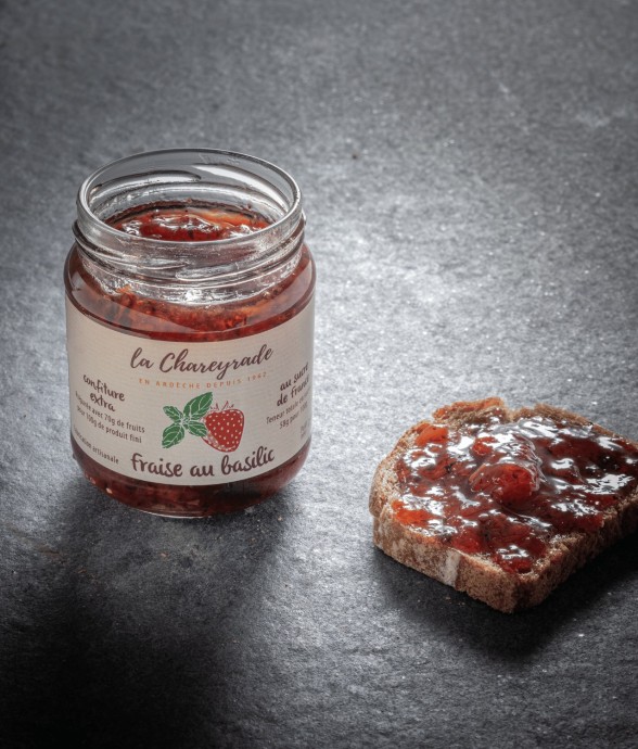 Confiture fraise au basilic
