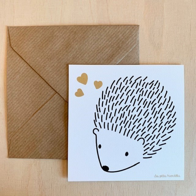 Carte de correspondance - Le hérisson amoureux