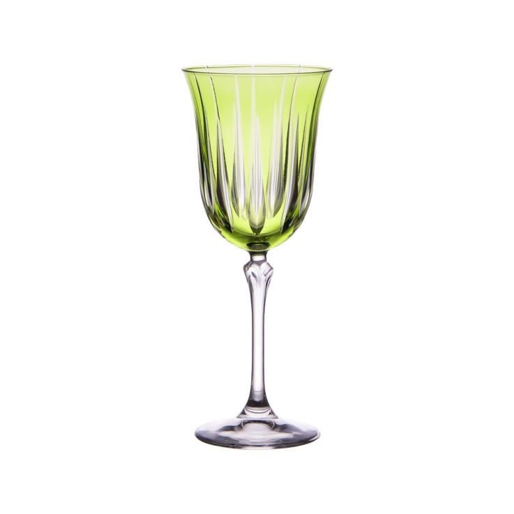 Coffret de 6 verres à pied Divina vert 28 cl en verre cristallin
