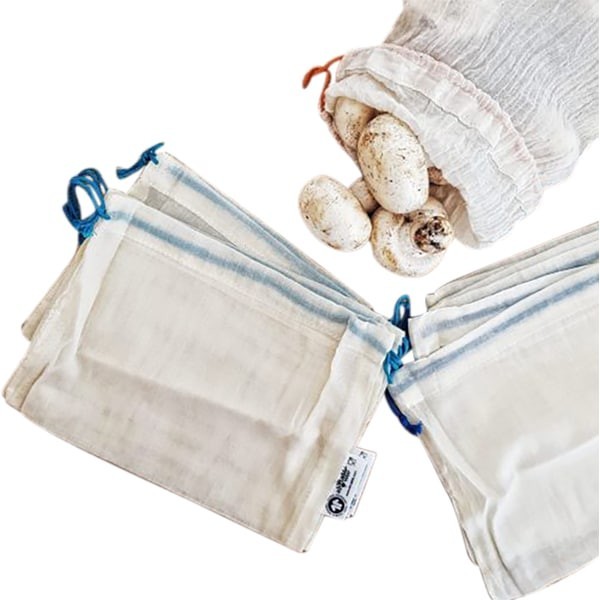 Lot de 8 sacs réutilisables XS Coton Bio