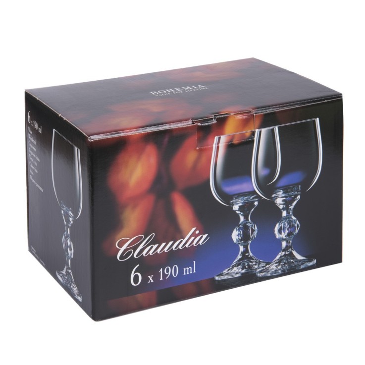 Verre à eau Claudia Panto 19 cl (lot de 6) en verre cristallin