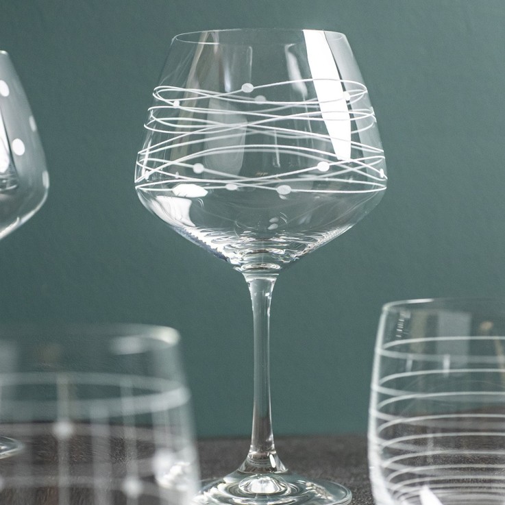 Coffret de 6 verres à pied dégustation Graphik 58 cl en verre cristallin