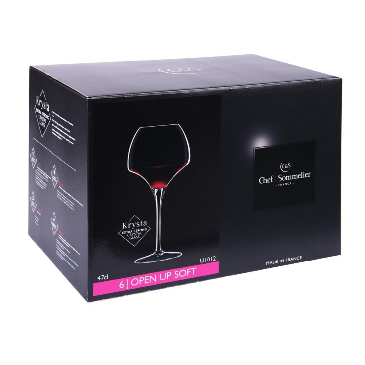 Verre à pied Soft Open up 47 cl (lot de 6) en verre borosilicate