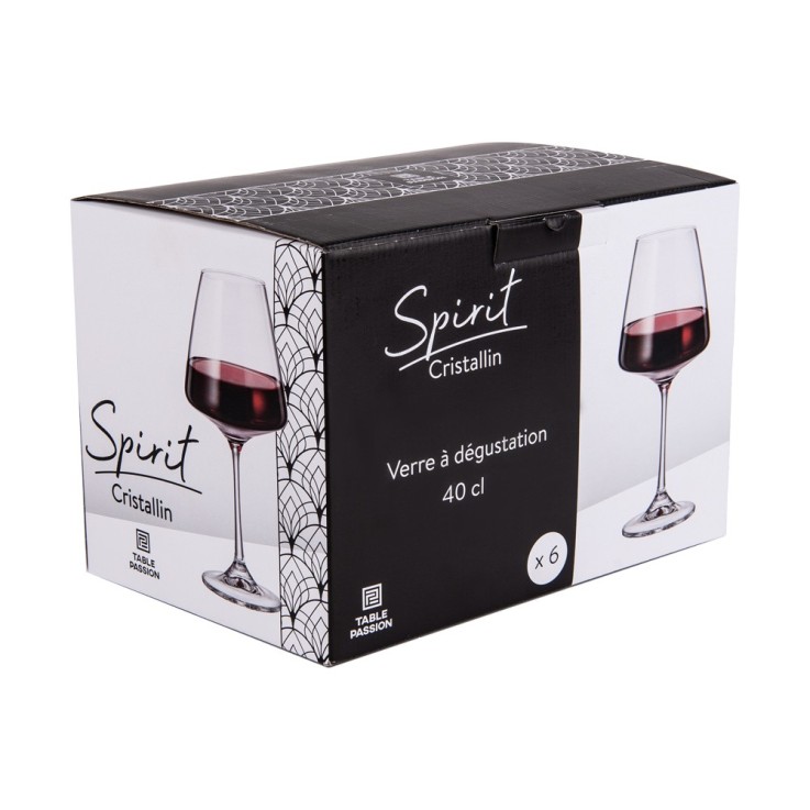 Boite de 6 verres à pied Spirit 40 cl en verre cristallin