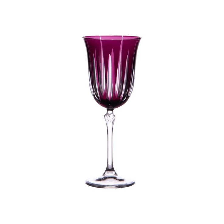 Coffret de 6 verres à pied Divina violet 28 cl en verre cristallin