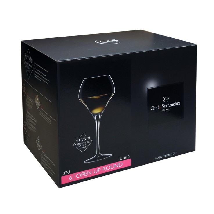 Verre à pied Round Open Up 37 cl (lot de 6) en verre borosilicate