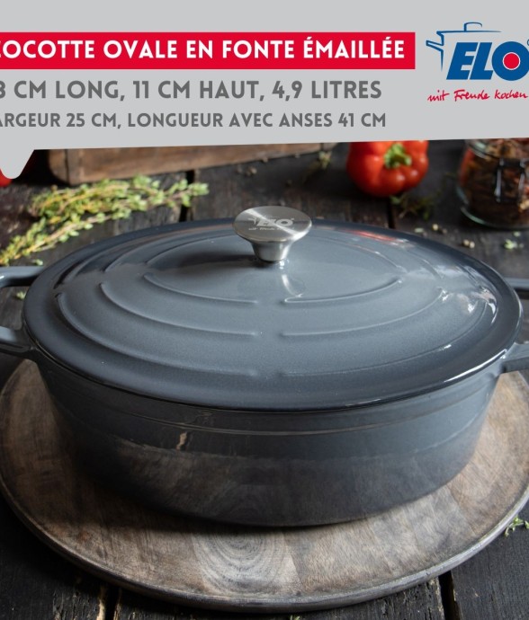 Cocotte ovale en fonte...
