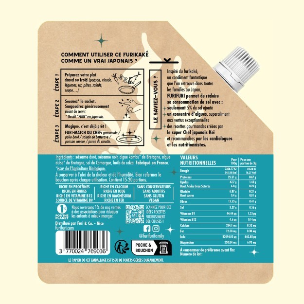 FURIKAKE ORIGINAL DUO - Alternative au sel - Condiment sésame & algues