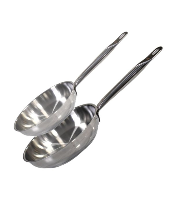 Lot de 2 poêles inox de 24...