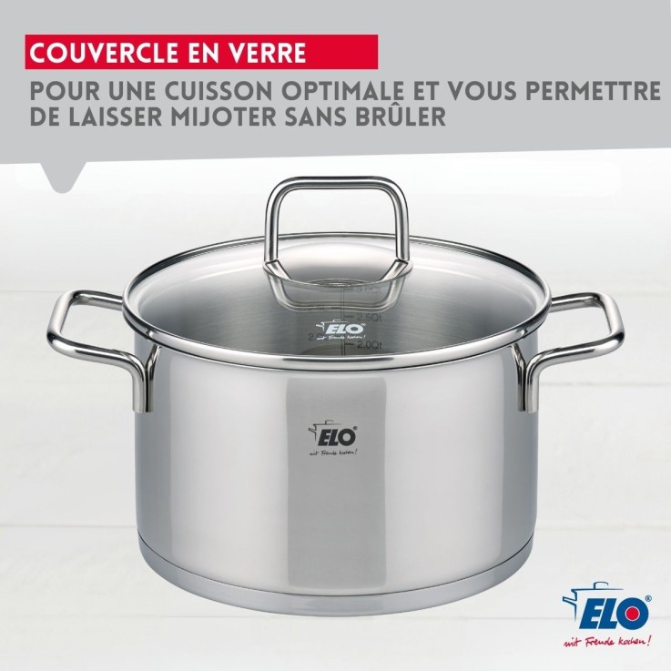 Faitout en inox 20 cm de 3,4 litres Elo Citrin
