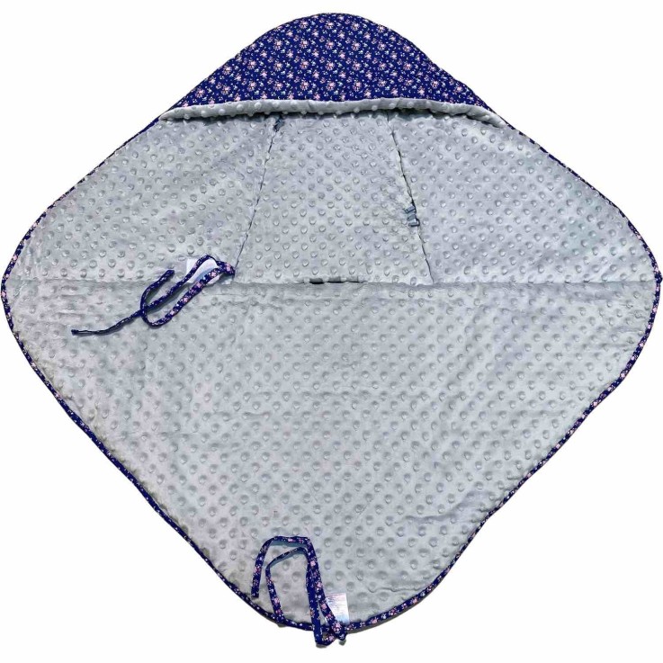 Couverture enveloppante réversible en coton FLORE