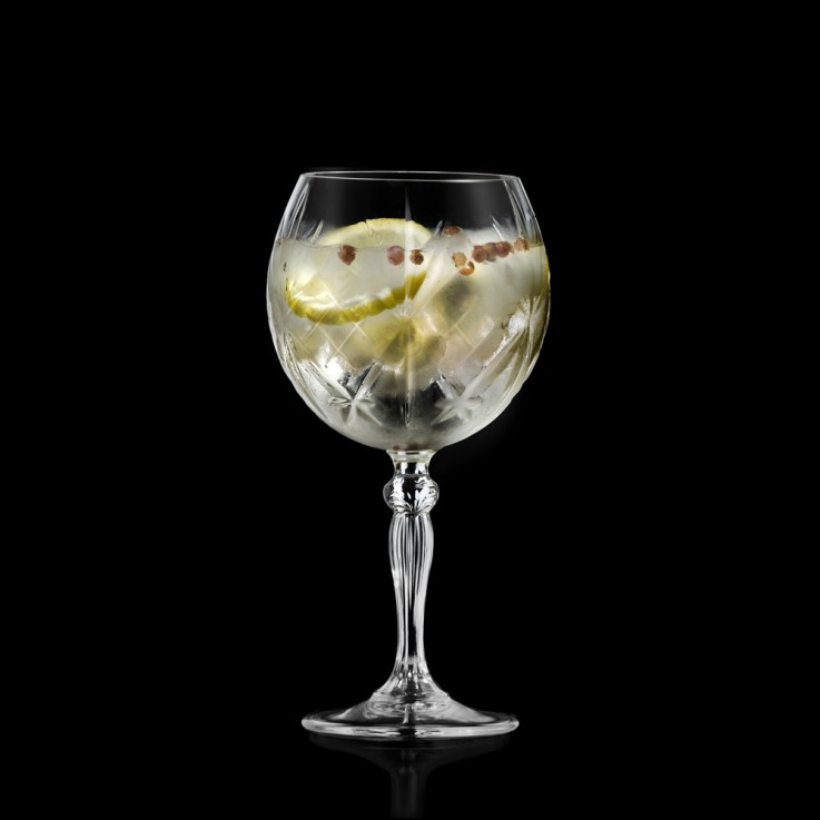 Boîte de 6 verres à pied  cocktail Mélodia 65 cl en verre cristallin