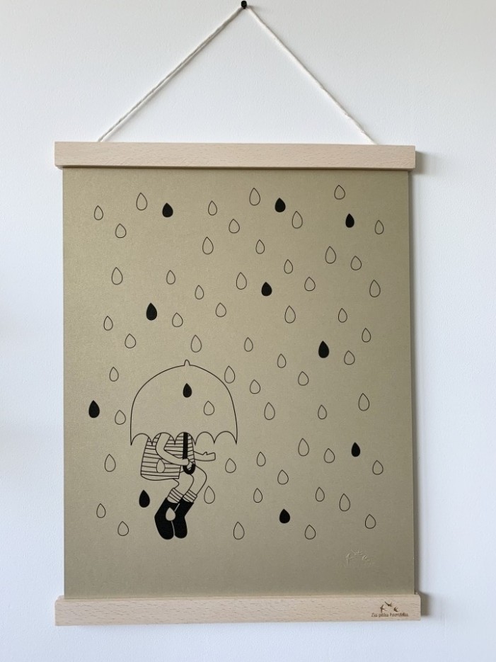 Affiche 30x40 cm - Sous la pluie