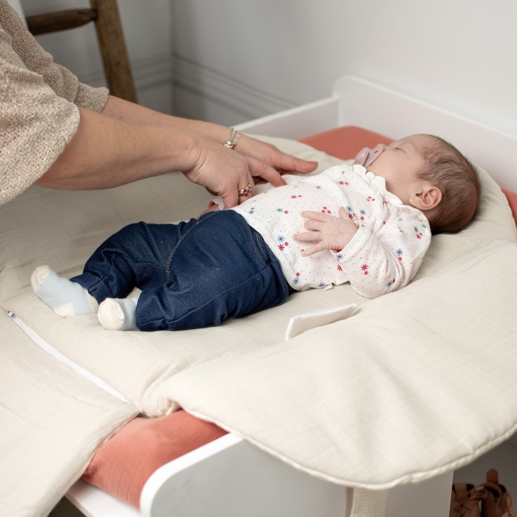 Gigoteuse d'emmaillotage évolutive nid d'abeille en coton 0-6 mois