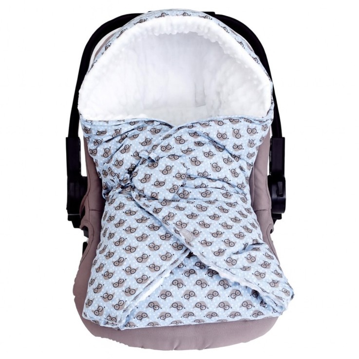 Couverture enveloppante nid d'ange bébé réversible en coton minky ELI