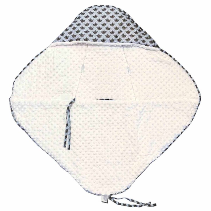 Couverture enveloppante nid d'ange bébé réversible en coton minky ELI