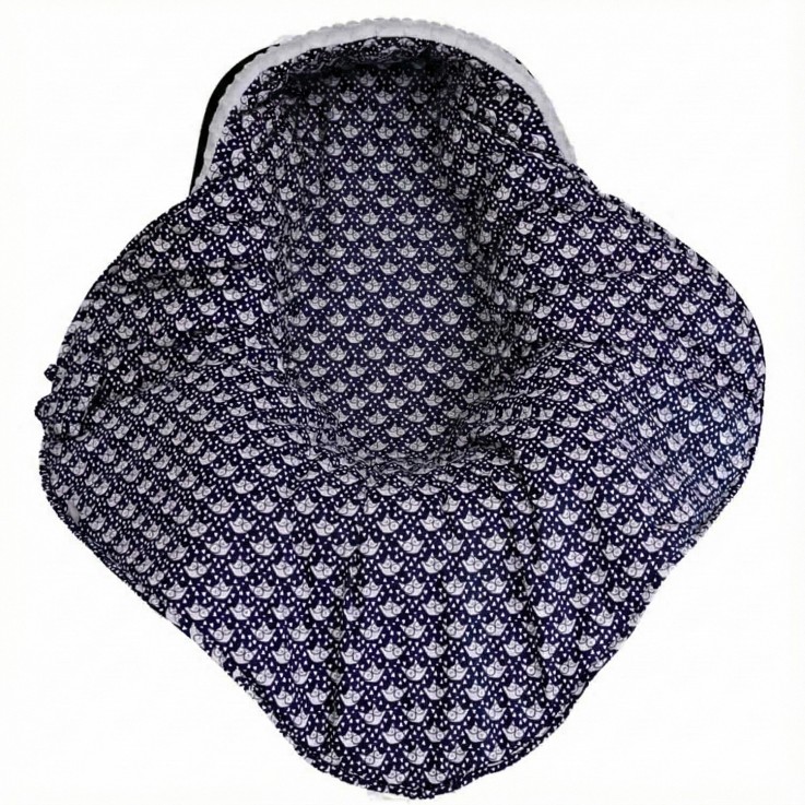 Couverture enveloppante nid d'ange bébé réversible en coton minky ELI
