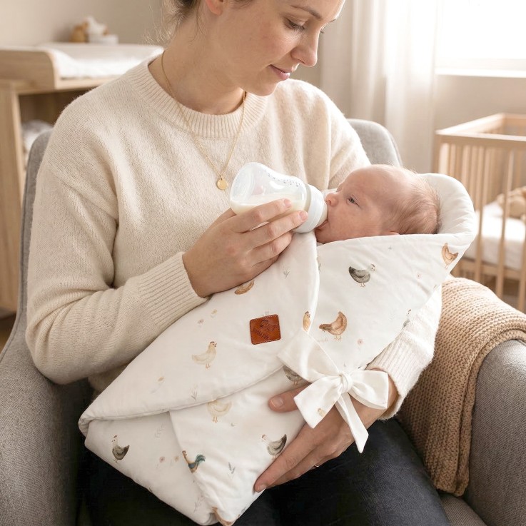 Gigoteuse d'emmaillotage évolutive en coton GALLINA