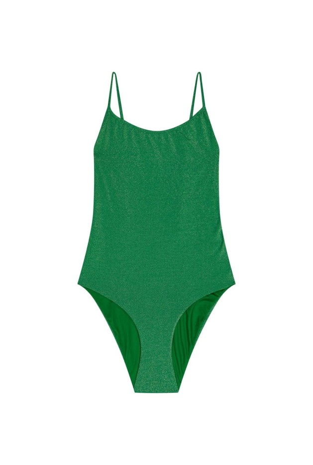Maillot de bain 1 pièce Paillettes Vert en Fibres Recyclées