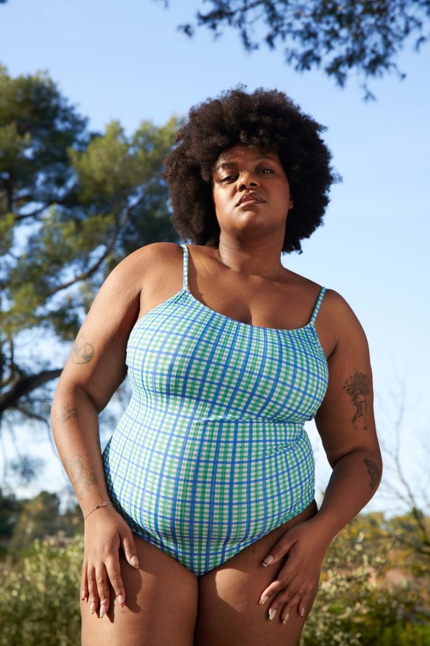 Maillot de bain 1 pièce Vichy Bicolore en Fibres Recyclées