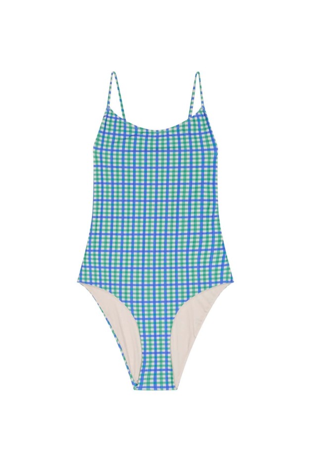 Maillot de bain 1 pièce Vichy Bicolore en Fibres Recyclées