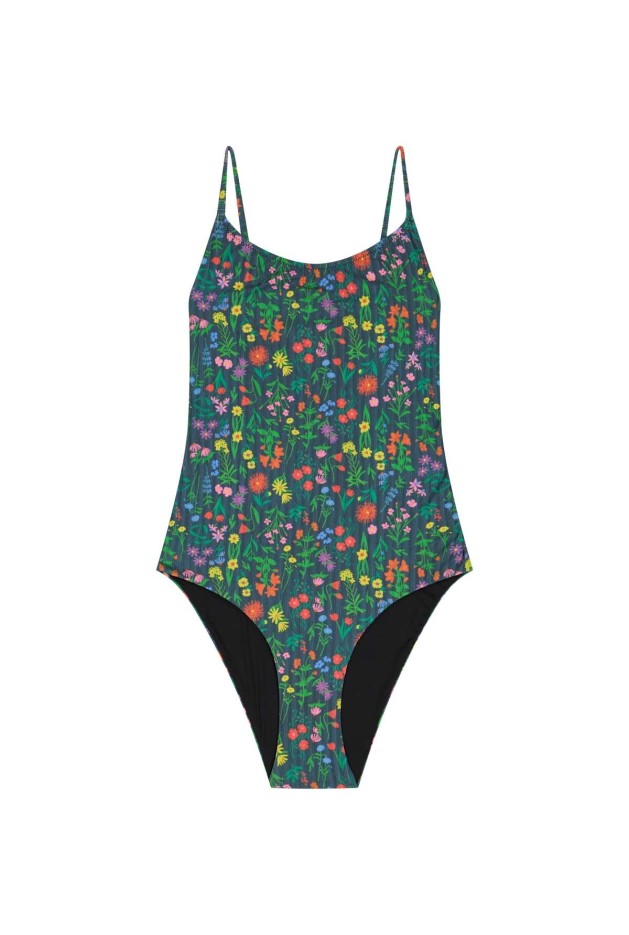 Maillot de bain 1 pièce Pampa Noir en Fibres Recyclées