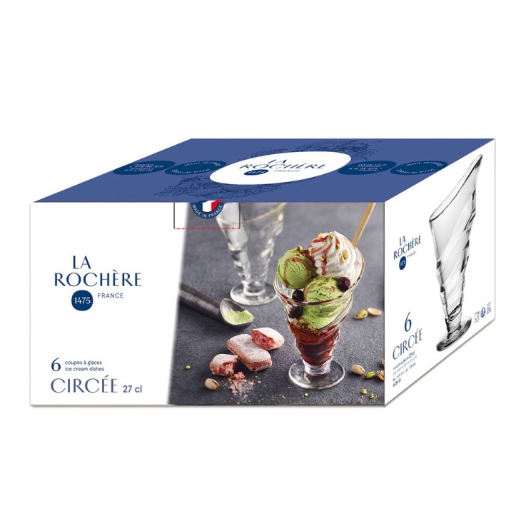 Coupe à glace circée 27 cl (lot de 6) en verre