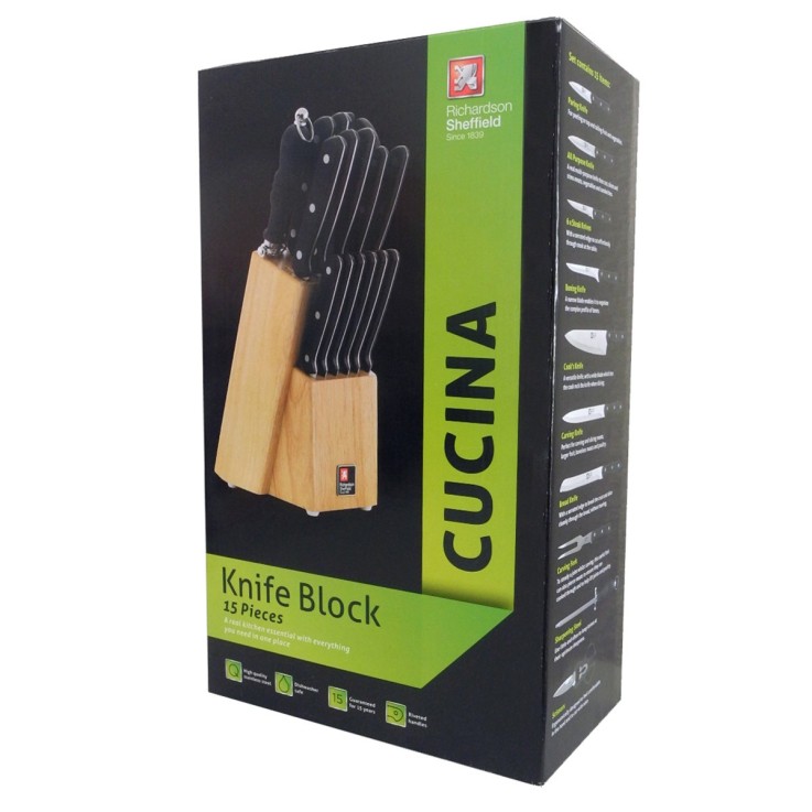 Bloc 15 couteaux de cuisine