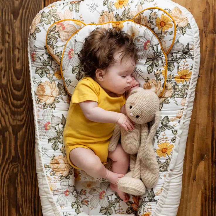 Cocon bébé matelassé - nid réducteur de lit en coton, Néo Vintage