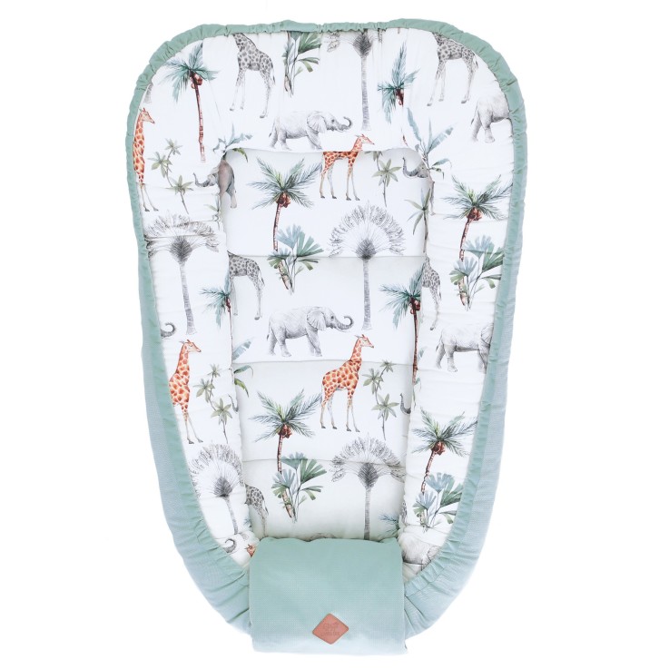 Cocon nid bébé matelassé réducteur de lit en coton, Safari