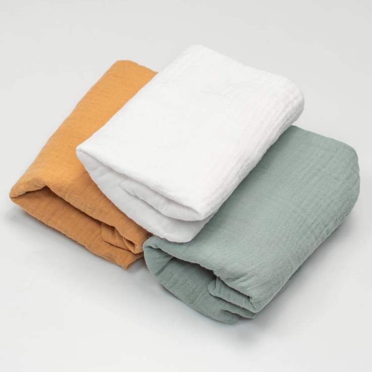 Lot de 3 Draps housses couffin en gaze de coton, Tendance