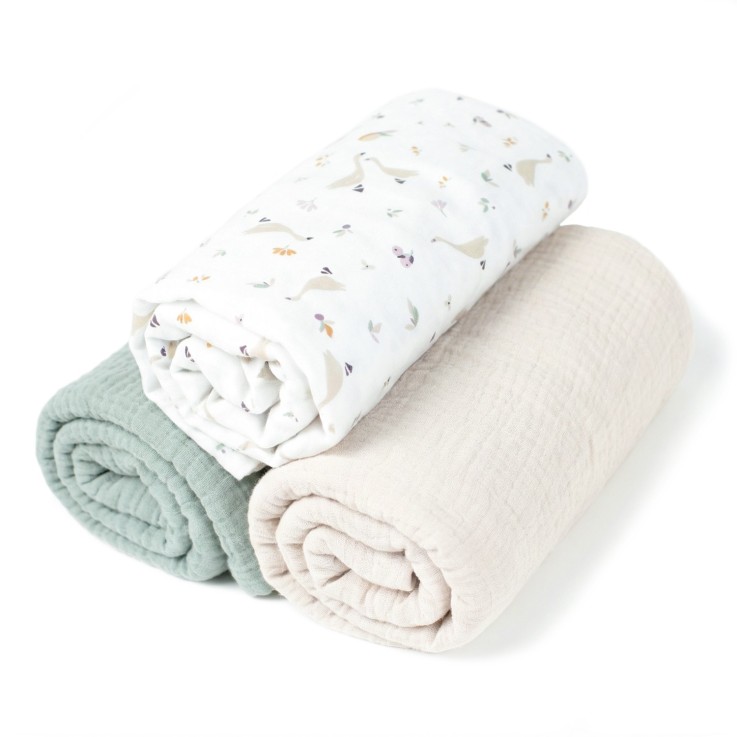 Lot de 3 Draps housses couffin en coton, Sidonia