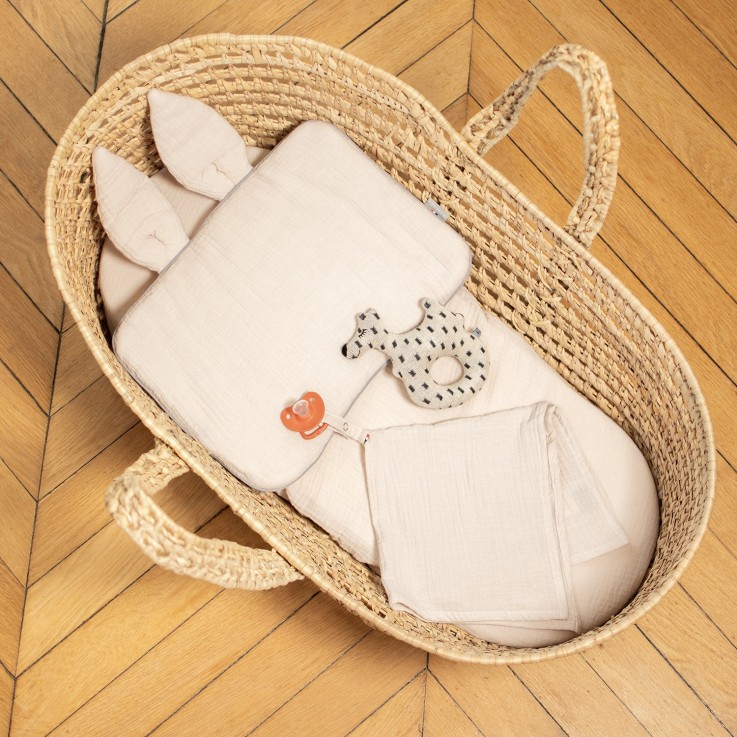 Lot de 3 Draps housses couffin en coton, Sidonia