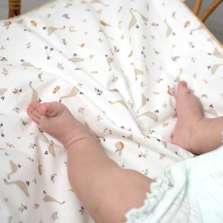 Set coussin et couverture pour berceau et couffin en coton, Sidonia