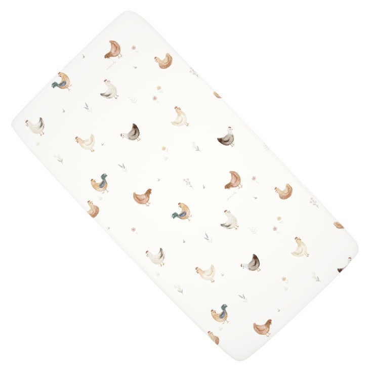 Drap housse berceau en satin de coton, GALLINA