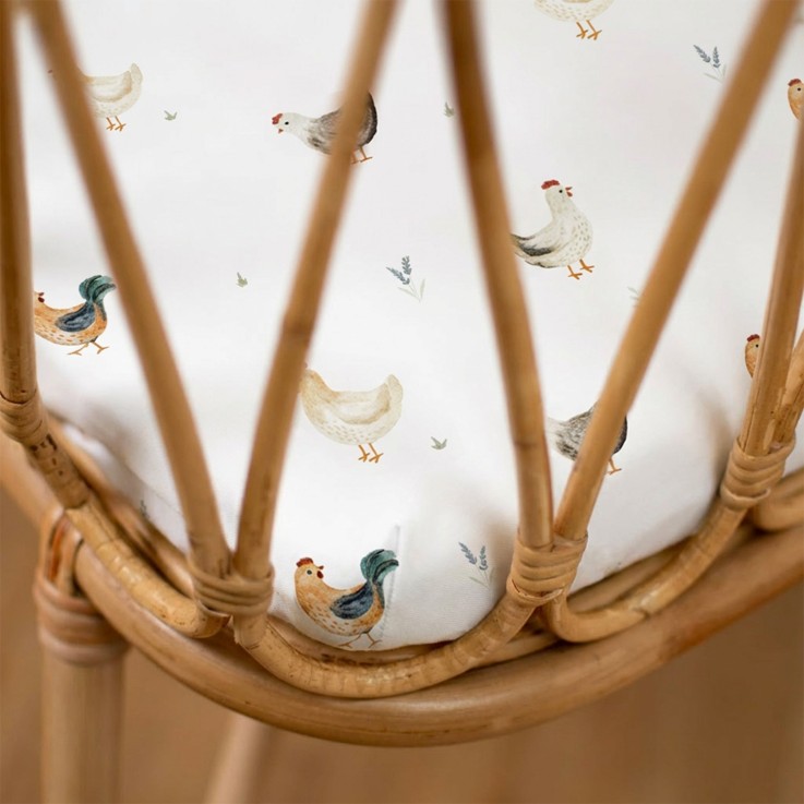 Drap housse berceau en satin de coton, GALLINA