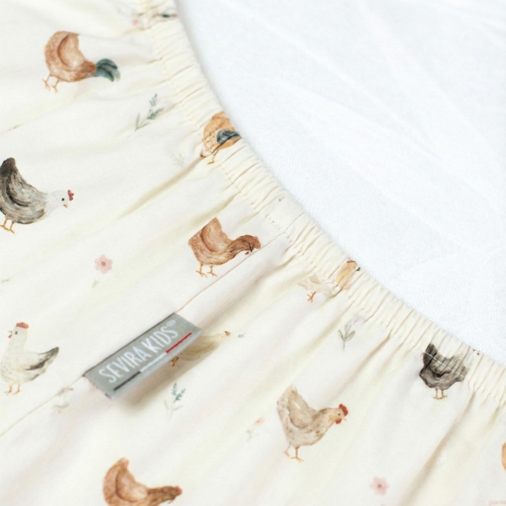 Drap housse berceau en satin de coton, GALLINA
