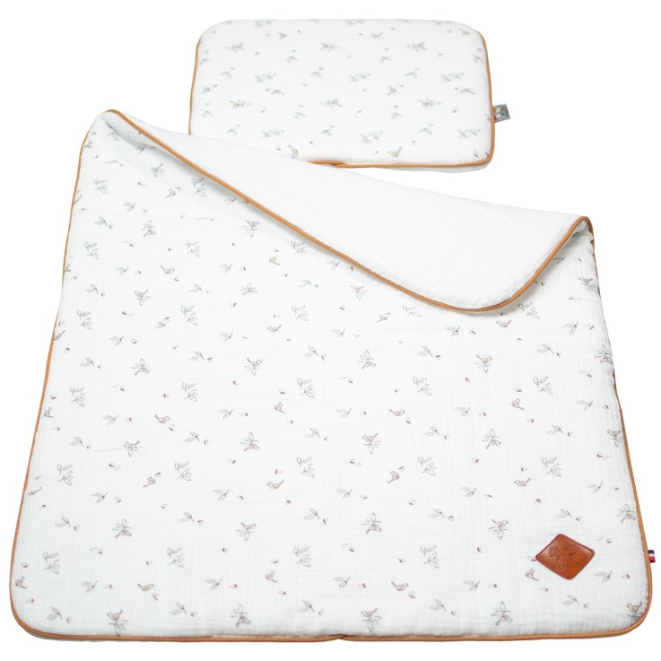 Ensemble coussin et couverture pour berceau et couffin en coton, Melody