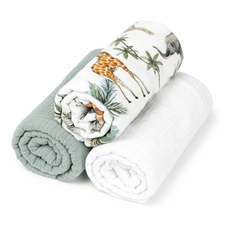 Lot de 3 Draps housses couffin en coton, Safari