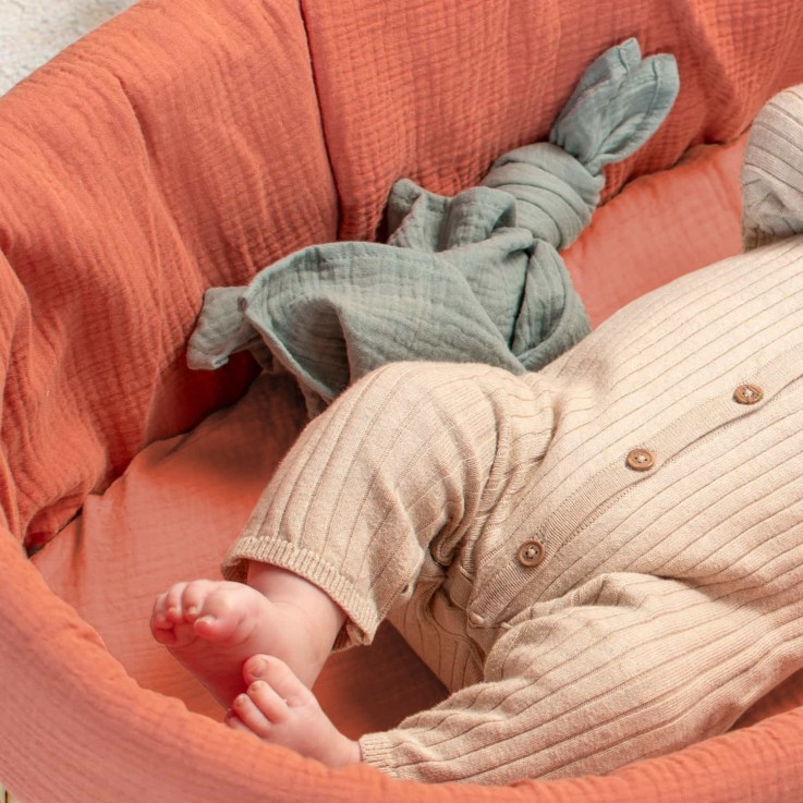 Lot de 3 Draps housses couffin en gaze de coton, Melody