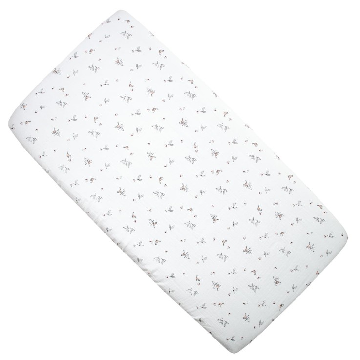 Drap housse berceau en gaze de coton, Melody