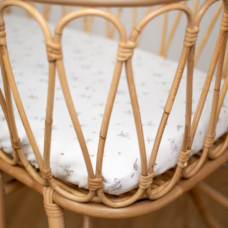 Drap housse berceau en gaze de coton, Melody