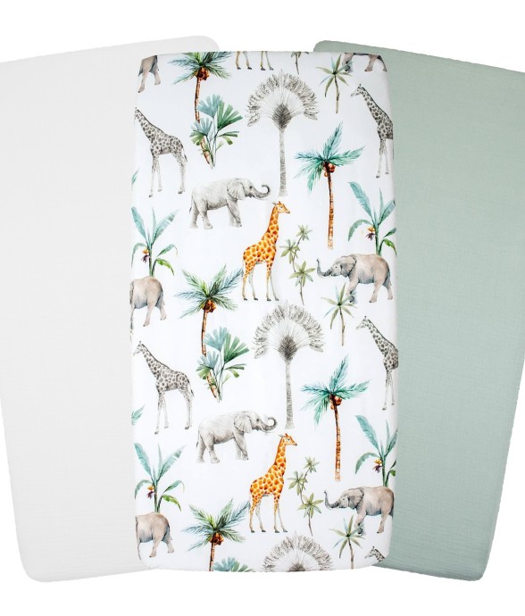 Lot de 3 draps housse...