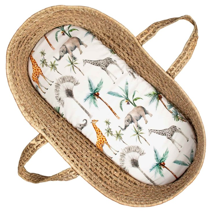 Drap housse couffin ovale en coton, Safari