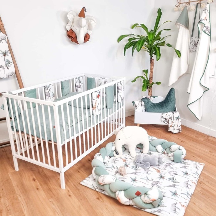 Drap housse couffin ovale en coton, Safari